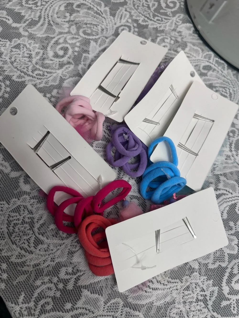 Girls Hair Accessories Set 🎀 5pc Bows & Elastic Hair Ties Cute